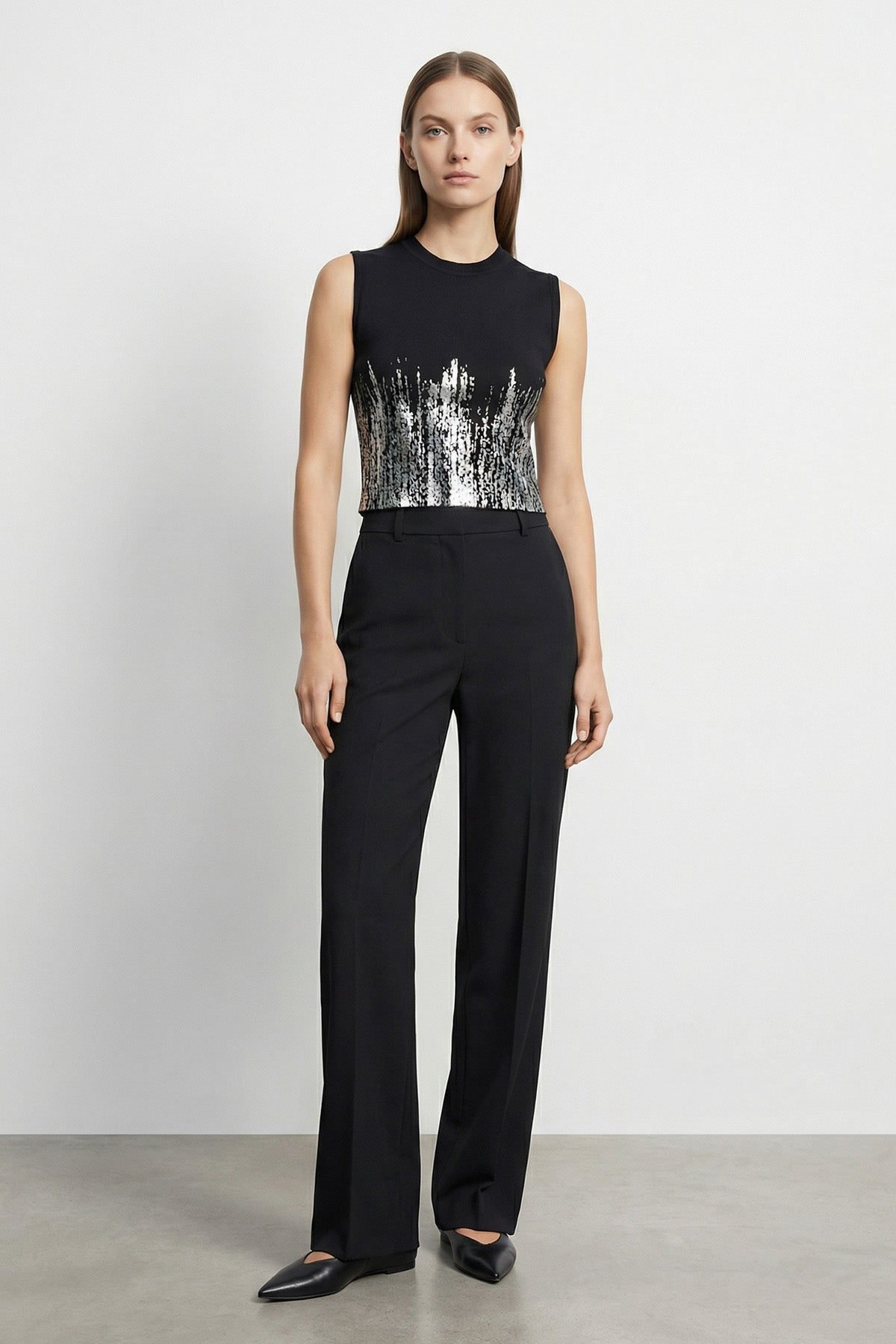 Soul Kadın Varak Baskılı Kolsuz Crop Top