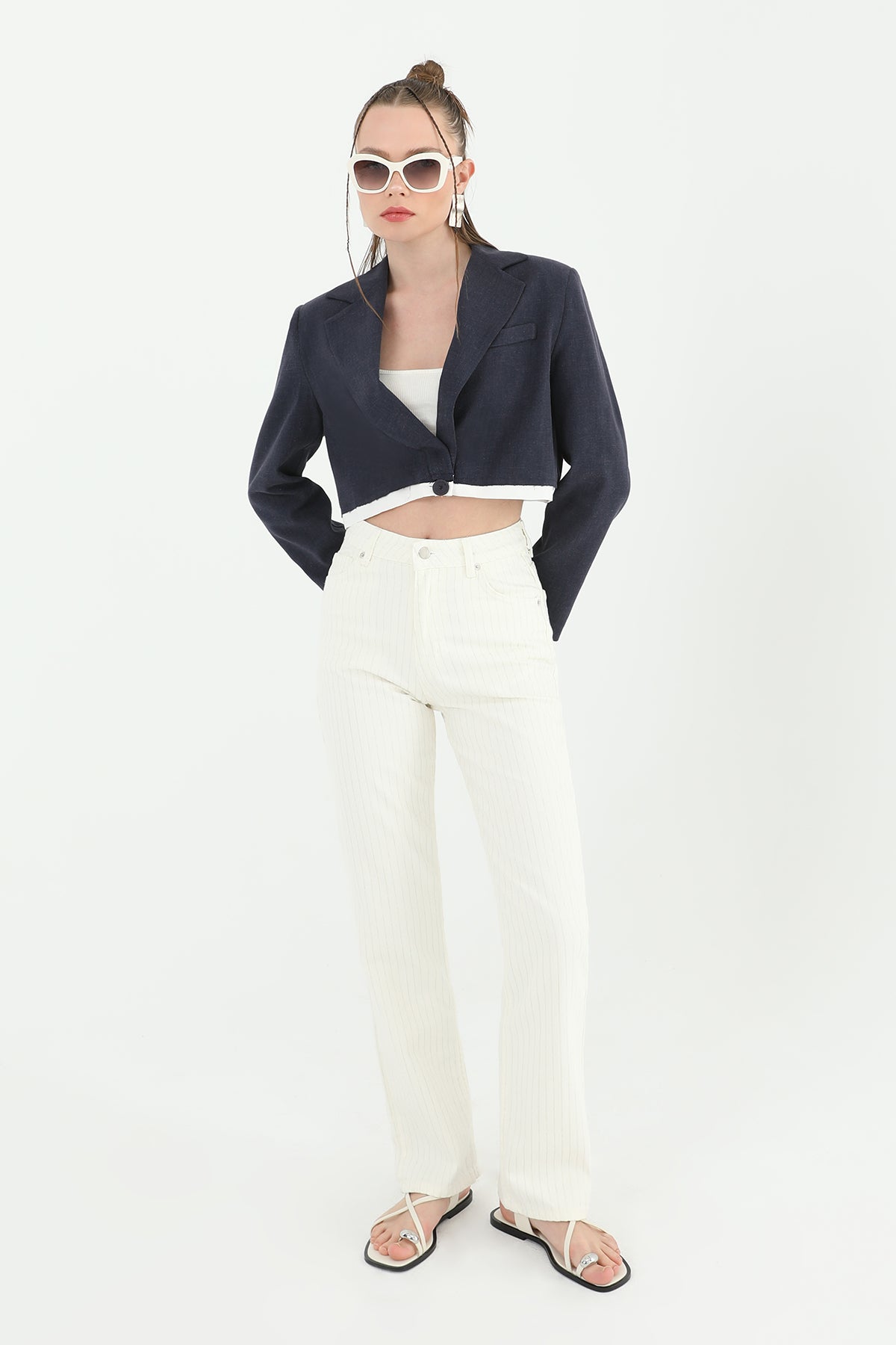 Soul Kadın Çizgili Denim Pantolon