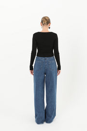 Soul Kadın Ribanalı Denim Bluz