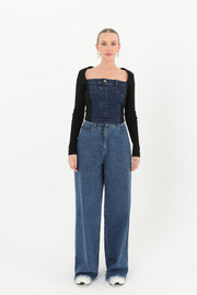 Soul Kadın Ribanalı Denim Bluz