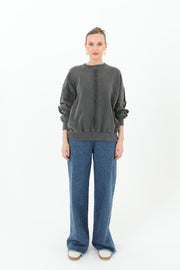 Soul Kadın Dikiş Detaylı Eskitme Sweatshirt