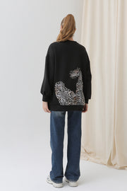 Soul Kadın Arkası Leopar Detaylı Sweatshirt