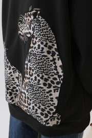 Soul Kadın Arkası Leopar Detaylı Sweatshirt