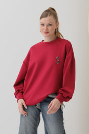 Soul Kadın Arkası Leopar Detaylı Sweatshirt