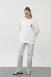 Soul Kadın Balık Nakışlı Sweatshirt