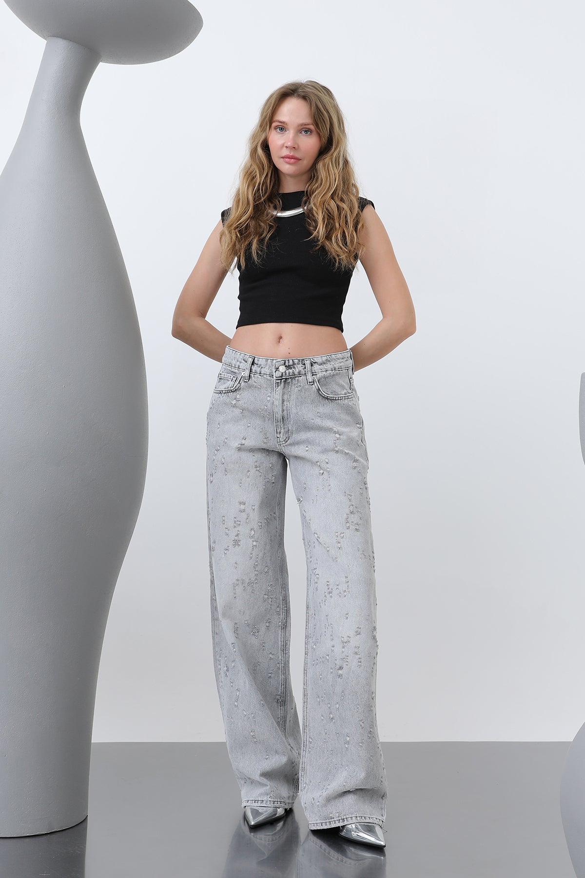 Soul Kadın Basic Bol Denim Pantolon