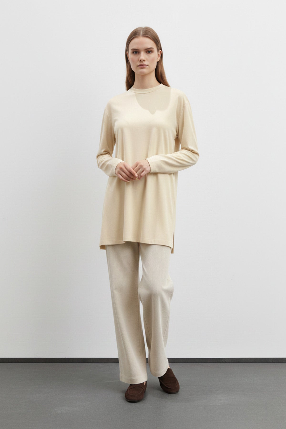 Kadın Basic Uzun Kollu Salaş Tunik